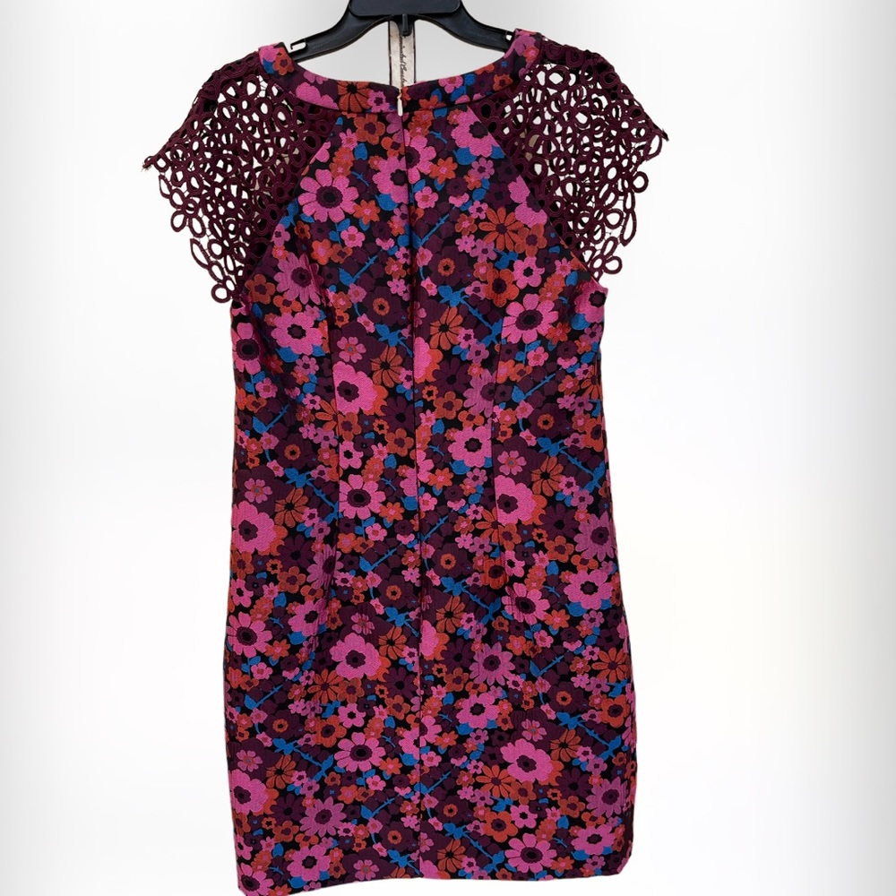 Trina Turk Davis Dress Burgundy Floral Print - Picture 2 of 12